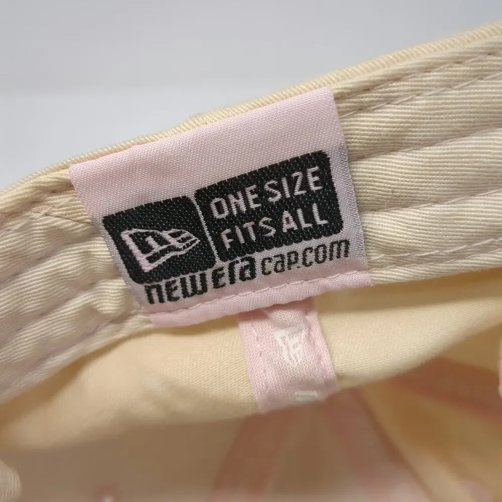 New Era Baseball Cap Beige One Size Slideback Plaid T Logo Pink Accents Hat
